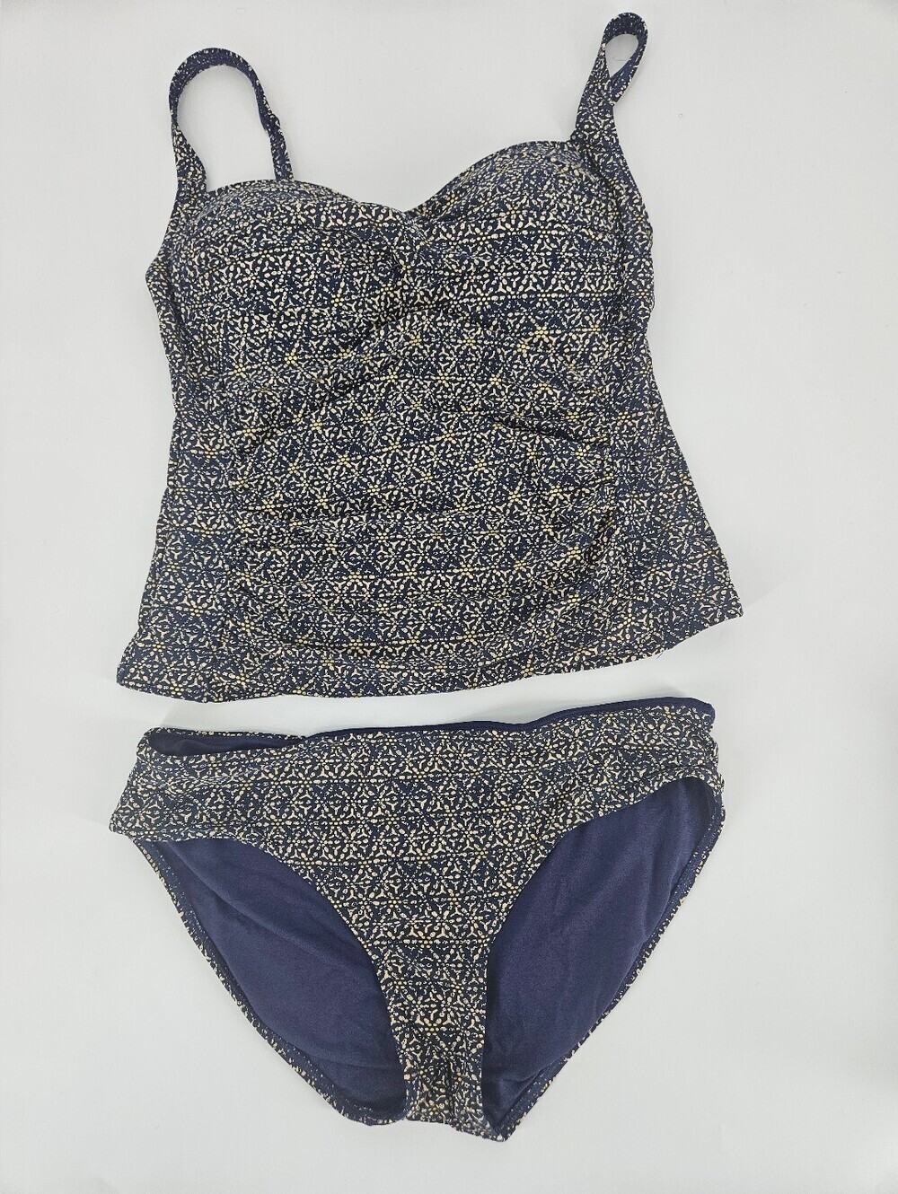 Bond-Eye Australia Blue and Gold Abstract Print Tankini Set